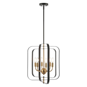 Safavieh Dellyth 6 Lt 20" Pendant XII23 Black / Brass Iron PND4195A