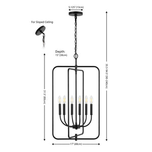 Safavieh Alto 6 Lt 17" Pendant Black  PND4196A