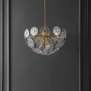 Safavieh MIRI, 6-Light Extendable Brass Pendant - Elegant Iron & Glass Fixture for Dining & Living Spaces PND4198A