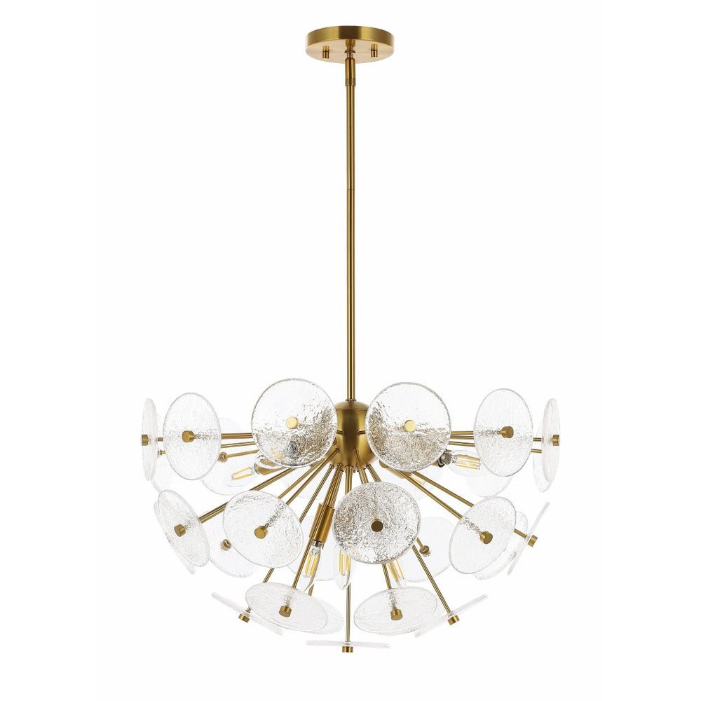 Safavieh MIRI, 6-Light Extendable Brass Pendant - Elegant Iron & Glass Fixture for Dining & Living Spaces PND4198A