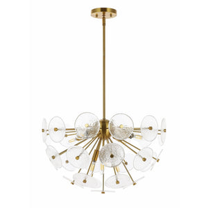 Safavieh MIRI, 6-Light Extendable Brass Pendant - Elegant Iron & Glass Fixture for Dining & Living Spaces PND4198A