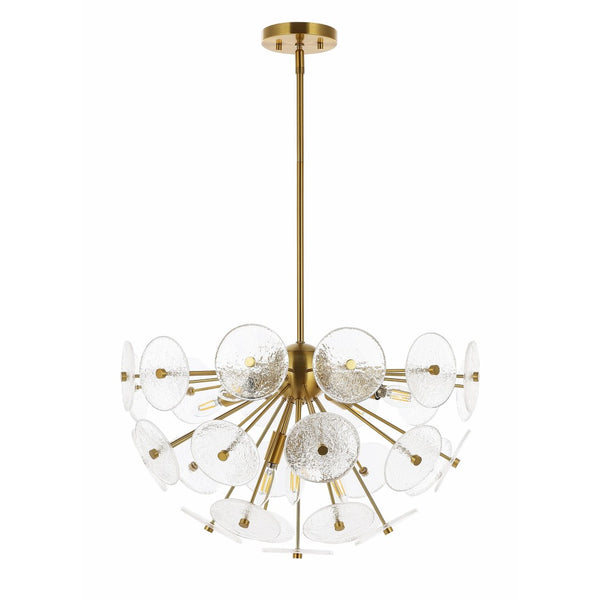 Safavieh MIRI, 6-Light Extendable Brass Pendant - Elegant Iron & Glass Fixture for Dining & Living Spaces PND4198A