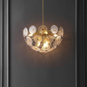 Safavieh MIRI, 6-Light Extendable Brass Pendant - Elegant Iron & Glass Fixture for Dining & Living Spaces PND4198A