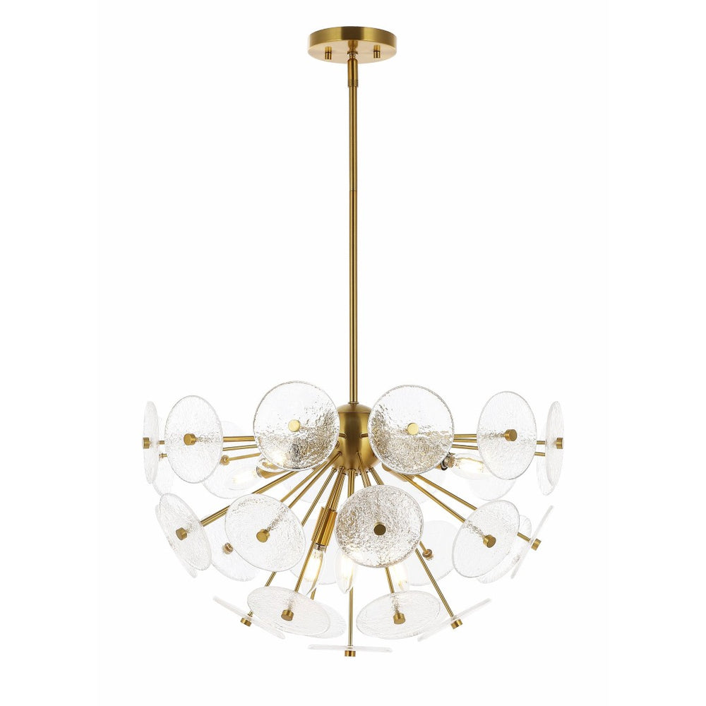 Safavieh MIRI, 6-Light Extendable Brass Pendant - Elegant Iron & Glass Fixture for Dining & Living Spaces PND4198A