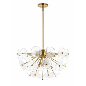 Safavieh MIRI, 6-Light Extendable Brass Pendant - Elegant Iron & Glass Fixture for Dining & Living Spaces PND4198A