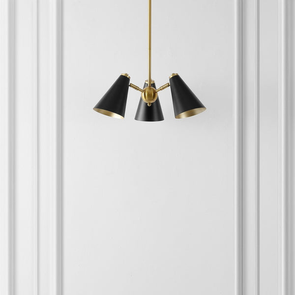 Safavieh Naveeda 3 Lt 18" Pendant Black / Brass  PND4199A