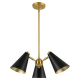 Safavieh Naveeda 3 Lt 18" Pendant Black / Brass  PND4199A