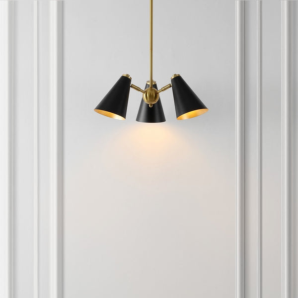 Safavieh Naveeda 3 Lt 18" Pendant Black / Brass  PND4199A