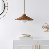 Kalena, Kalena 19.5 Inch Rattan and Brass Pendant Light - Elegant Natural Design for Dining & Living Spaces