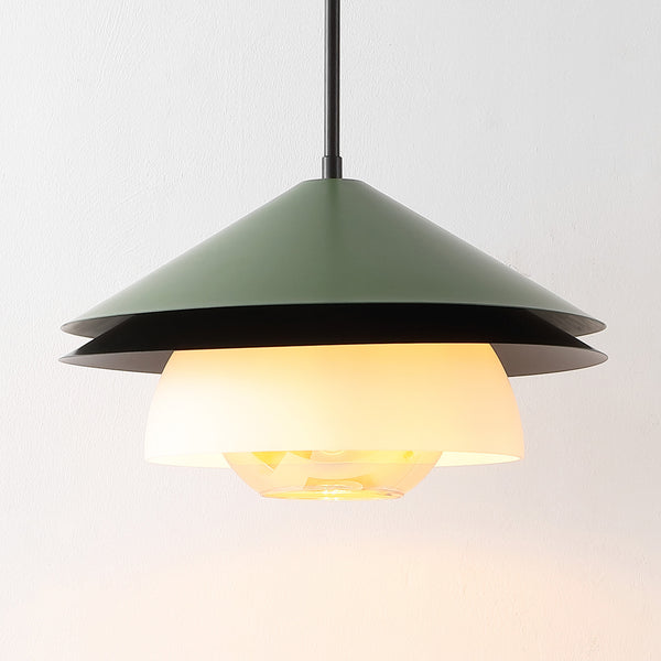 Safavieh Jalen, 16.75 Inch, Green, Glass/Metal Pendant Amber Shade Metal