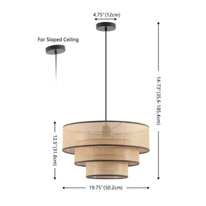 Safavieh Malya, 19.75 Inch Faux Rattan Pendant Light - Brown/Natural Color, Modern Home Illumination Charm Brown ,Natural Plastic Body ,Metal Hanging Cord And Canopy Pnd4202a