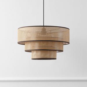 Safavieh Malya, 19.75 Inch Faux Rattan Pendant Light - Brown/Natural Color, Modern Home Illumination Charm Brown ,Natural Plastic Body ,Metal Hanging Cord And Canopy Pnd4202a