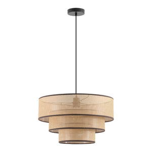Safavieh Malya, 19.75 Inch Faux Rattan Pendant Light - Brown/Natural Color, Modern Home Illumination Charm Brown ,Natural Plastic Body ,Metal Hanging Cord And Canopy Pnd4202a