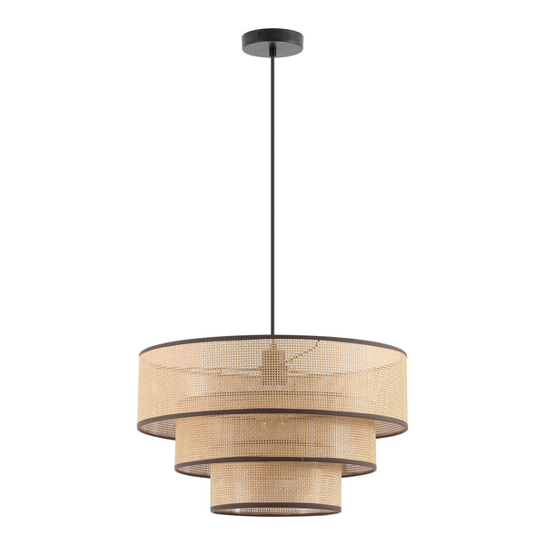 Safavieh Malya, 19.75 Inch Faux Rattan Pendant Light - Brown/Natural Color, Modern Home Illumination Charm Brown ,Natural Plastic Body ,Metal Hanging Cord And Canopy Pnd4202a