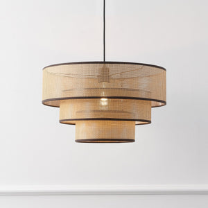 Safavieh Malya, 19.75 Inch Faux Rattan Pendant Light - Brown/Natural Color, Modern Home Illumination Charm Brown ,Natural Plastic Body ,Metal Hanging Cord And Canopy Pnd4202a