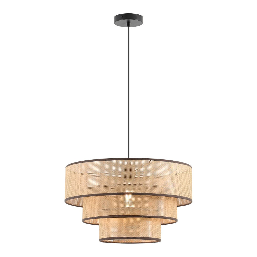 Safavieh MALYA, 19.75" Faux Rattan & Metal Pendant Light – Stylish Adjustable Fixture for Cozy Spaces PND4202A
