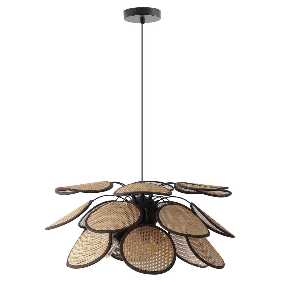 Safavieh LUANA, 3-Light Pendant - 20.5" Adjustable Ceiling Fixture in Brown/Natural for Stylish Illumination PND4203A