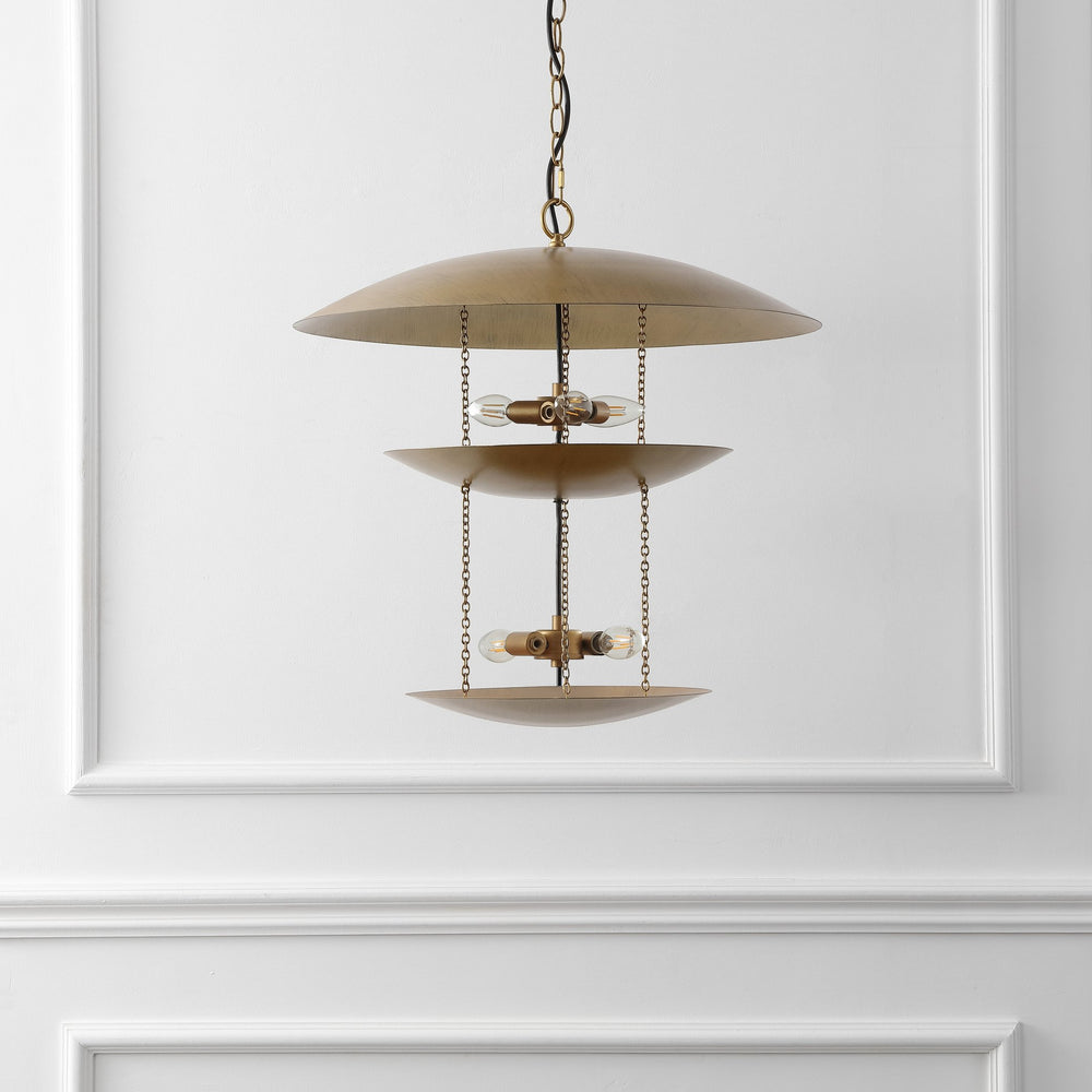 Safavieh Jules, 5-light Antique Gold Metal Pendant, 23.75 Inches - Elegant Illumination For Any Space Antique Gold Metal Body Pnd4204a