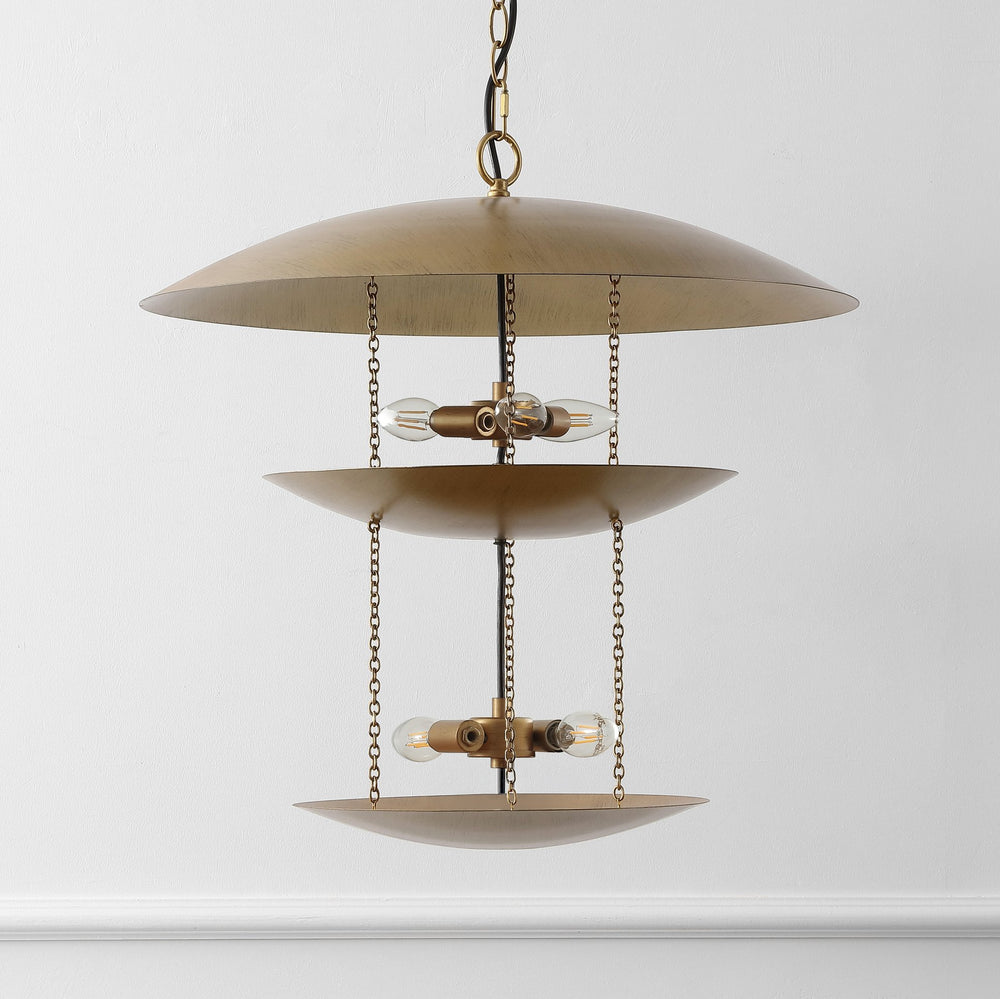 Safavieh Jules, 5-light Antique Gold Metal Pendant, 23.75 Inches - Elegant Illumination For Any Space Antique Gold Metal Body Pnd4204a