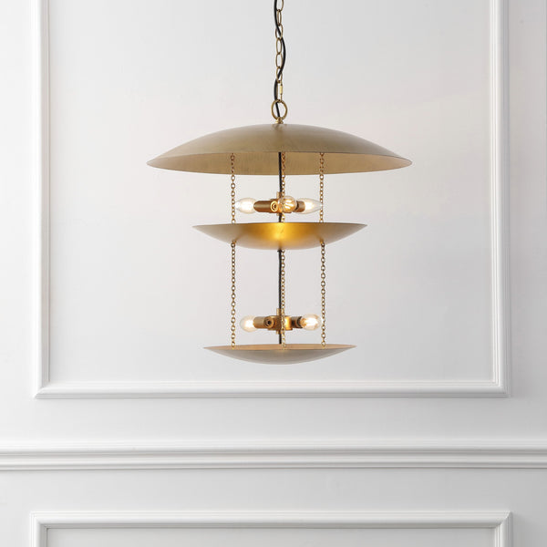 Safavieh Jules, 5-light Antique Gold Metal Pendant, 23.75 Inches - Elegant Illumination For Any Space Antique Gold Metal Body Pnd4204a