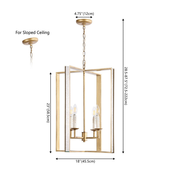 Safavieh Markle, 4 Light, 18 Inch, Antique Gold, Metal Pendant Antique Gold PND4205A
