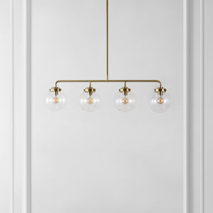 Safavieh Morella, 4 Light, 33 Inch, Brass, Metal Pendant Brass Gold / Clear PND4206A
