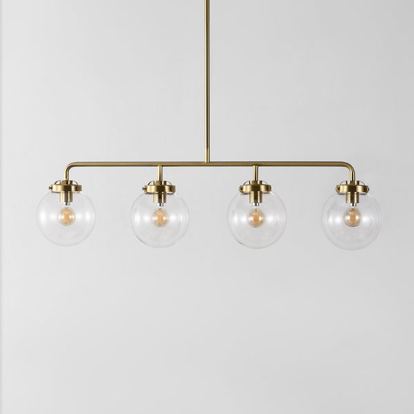 Safavieh Morella, 4 Light, 33 Inch, Brass, Metal Pendant Brass Gold / Clear PND4206A