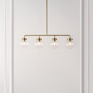 Safavieh Morella, 4 Light, 33 Inch, Brass, Metal Pendant Brass Gold / Clear PND4206A