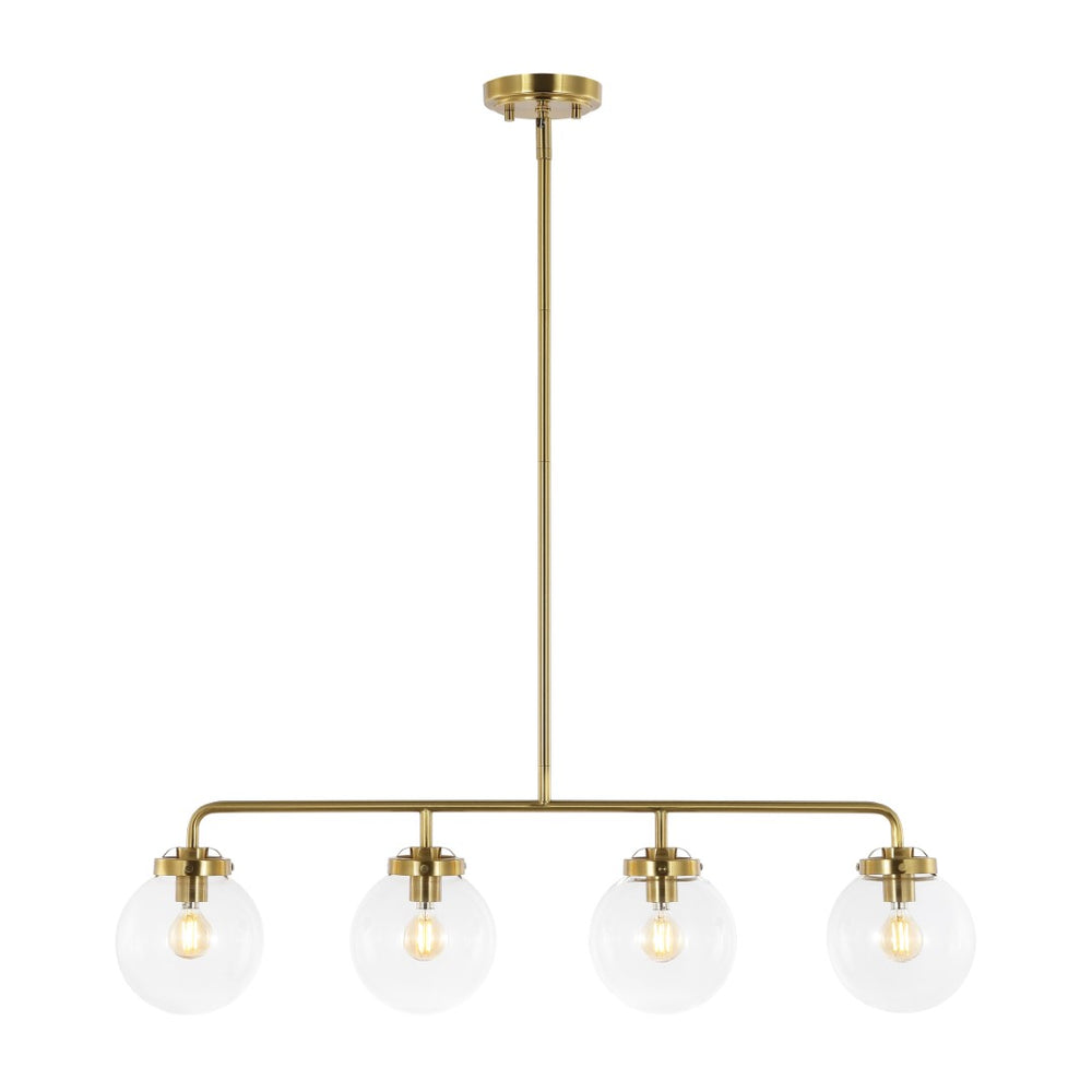 Safavieh Morella, 4 Light, 33 Inch, Brass, Metal Pendant Brass Gold / Clear PND4206A
