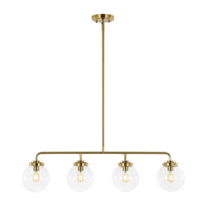 Safavieh Morella, 4 Light, 33 Inch, Brass, Metal Pendant Brass Gold / Clear PND4206A