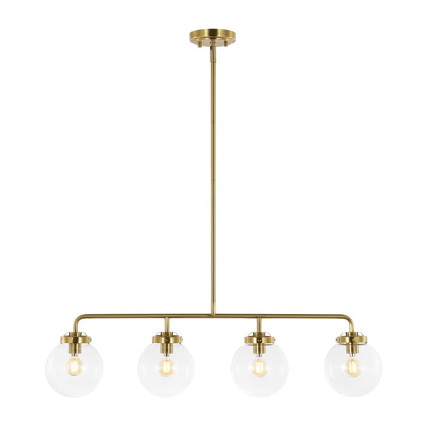 Safavieh Morella, 4 Light, 33 Inch, Brass, Metal Pendant Brass Gold / Clear PND4206A