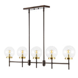 Safavieh Mylah 5Lt 44.5" Pendant XII23 Oil Rub Bronze Iron PND4207A