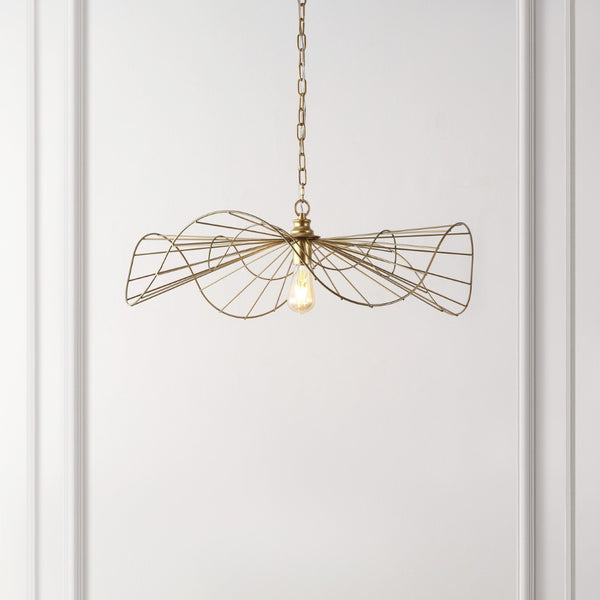 Safavieh MIKOLA, 28-Inch Gold Iron Pendant Light - Sculptural Fixture for Dining, Entryway & Home Décor PND4208A