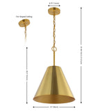 Safavieh 	Jenner, 12 Inch, Brass, Iron Pendant Brass Gold PND4209B