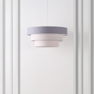 Safavieh CLELIA, 20 INCH EXTENDABLE PENDANT LIGHT - ELEGANT FABRIC SHADE & IRON FRAME FOR MODERN SPACES Grey / White PND4212A