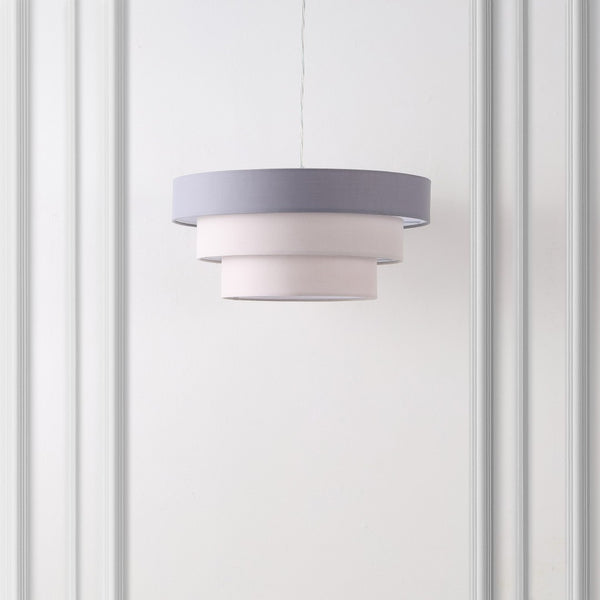 Safavieh CLELIA, 20 INCH EXTENDABLE PENDANT LIGHT - ELEGANT FABRIC SHADE & IRON FRAME FOR MODERN SPACES Grey / White PND4212A