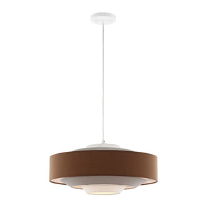 Safavieh COLLELO, 20-Inch Extendable Pendant Light in Brown/Beige Fabric & Iron for Stylish Home Décor PND4214A