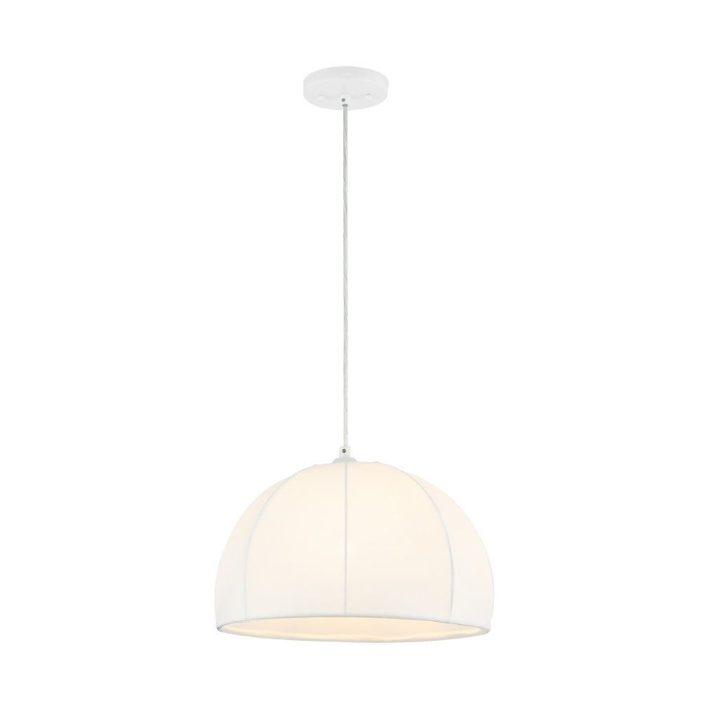 Safavieh NEAMI, 15 Inch White Fabric Pendant Light - Adjustable Modern Design for Dining & Living Spaces PND4215A