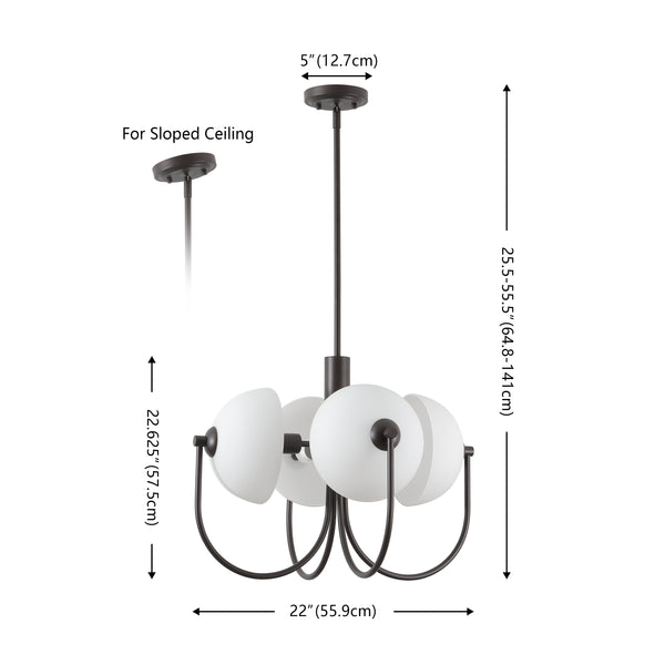 Safavieh Dreya, 4-light 22-inch Pendant In Oil Rubbed Bronze - Modern Metal & Glass Design For Any Space Oil Rub Bronze Metal + Glass Body ,Glass Shade Pnd4216a