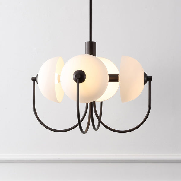 Safavieh Dreya, 4-light 22-inch Pendant In Oil Rubbed Bronze - Modern Metal & Glass Design For Any Space Oil Rub Bronze Metal + Glass Body ,Glass Shade Pnd4216a