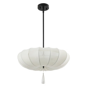 Safavieh Amelie, 3 Light Pendant - 20.5 Inch Cream & Black Fabric/Metal Fixture For Elegant Home Lighting Cream ,Black Fabric Pnd4218a