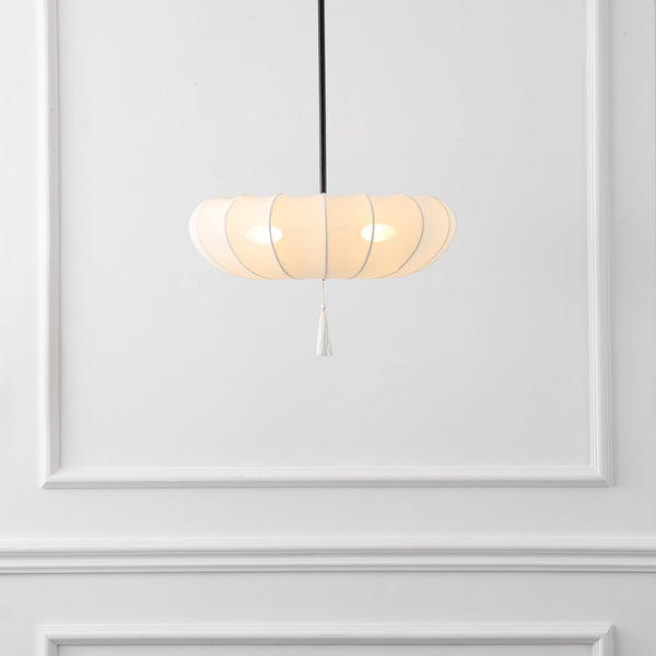 Safavieh Amelie, 3 Light Pendant - 20.5 Inch Cream & Black Fabric/Metal Fixture For Elegant Home Lighting Cream ,Black Fabric Pnd4218a