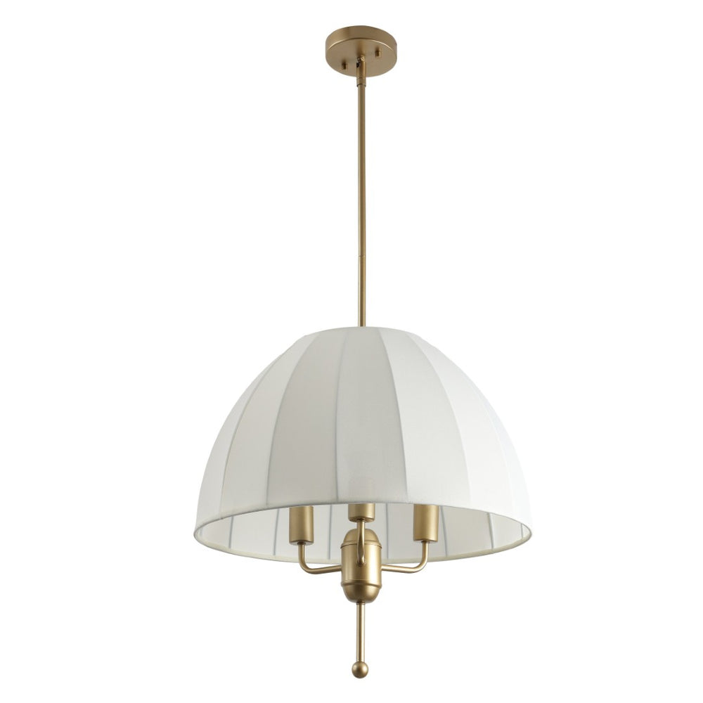 Safavieh SILVIE, 3-Light Pendant with Cream Fabric Shades & Gold Accents for Modern & Classic Spaces PND4220A