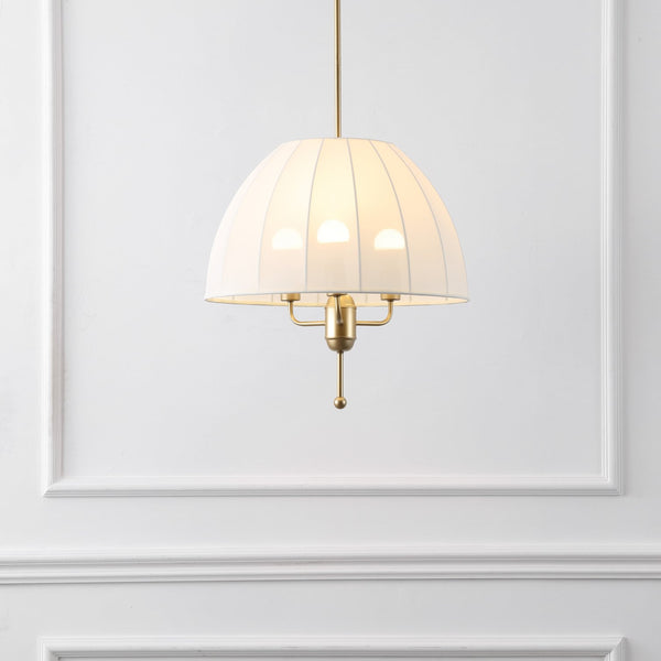 Safavieh Silvie, 3-light 20-inch Cream And Gold Fabric Pendant - Elegant Lighting For Sophisticated Spaces Cream ,Gold Fabric Pnd4220a