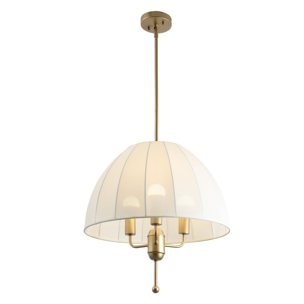 Safavieh SILVIE, 3-Light Pendant with Cream Fabric Shades & Gold Accents for Modern & Classic Spaces PND4220A