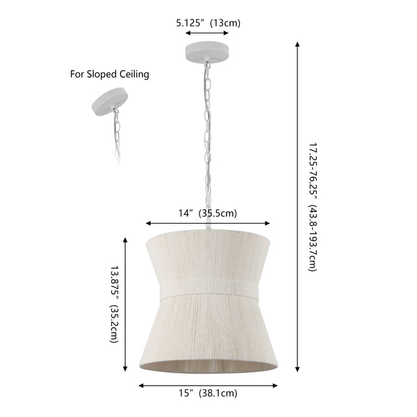 Safavieh Alora, 3-Light White-Washed Rope Rattan Pendant Lamp — Coastal Farmhouse Fixture, Adjustable Up To 59" PND4223A