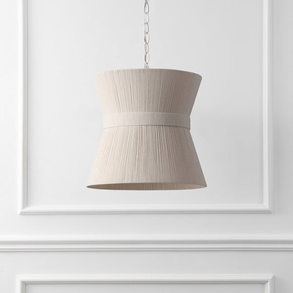 Safavieh Alora, 3-Light White-Washed Rope Rattan Pendant Lamp — Coastal Farmhouse Fixture, Adjustable Up To 59" PND4223A