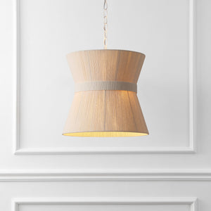 Safavieh Alora, 3-Light White-Washed Rope Rattan Pendant Lamp — Coastal Farmhouse Fixture, Adjustable Up To 59" PND4223A