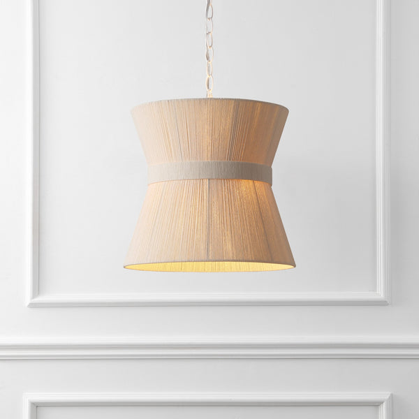 Safavieh Alora, 3-Light White-Washed Rope Rattan Pendant Lamp — Coastal Farmhouse Fixture, Adjustable Up To 59" PND4223A