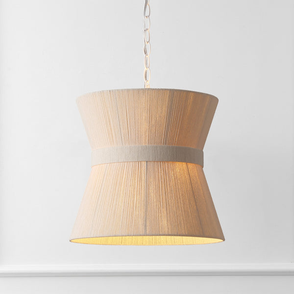 Safavieh Alora, 3-Light White-Washed Rope Rattan Pendant Lamp — Coastal Farmhouse Fixture, Adjustable Up To 59" PND4223A